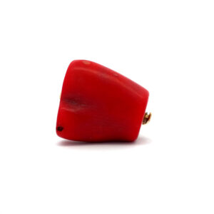 Anillo Oro 18 Kt Y Coral Natural