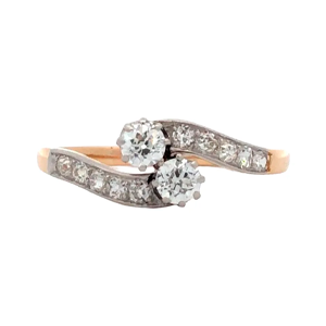 Anillo Oro 18 Kt Platino Y Brillantes