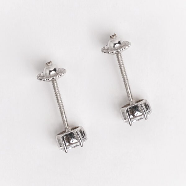 Aros Oro Blanco 18 Kt Y Zafiros