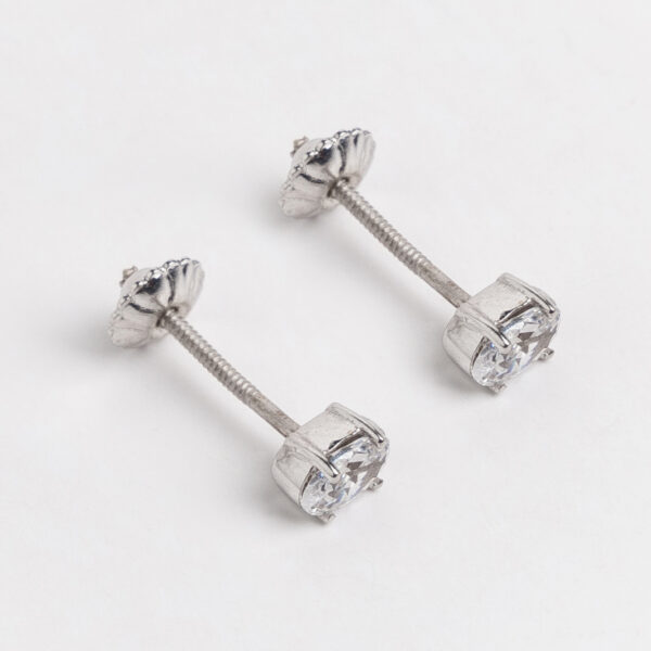 Aros Oro Blanco 18 Kt Y Zafiros - Image 2