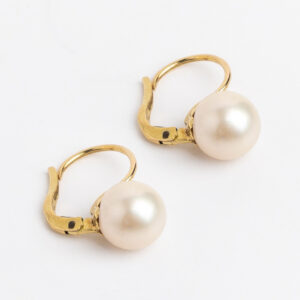 Aros oro 18 kt y perla natural 85mm