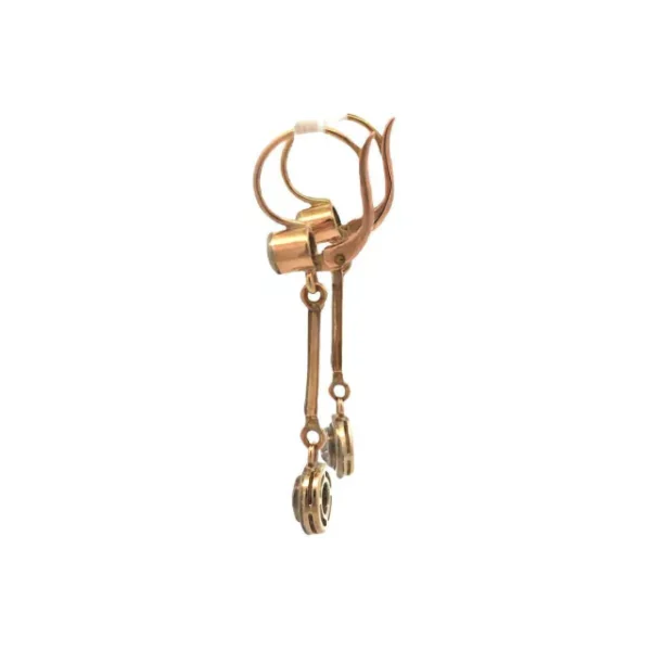 Aros colgantes art deco oro 18 kt platino brillantes - Image 3