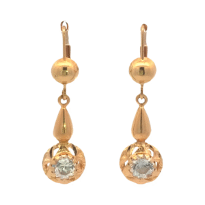 Aros Colgantes Oro 18 Kt Y Zafiros