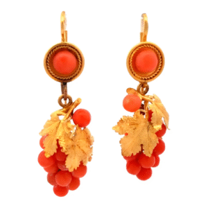 Aros Oro 18 Kt Y Corales
