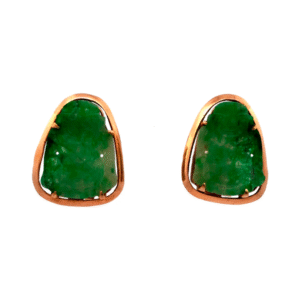 Aros De Oro 18 Kt Y Buda En Jade