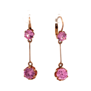 Aros Colgantes Oro 18 Kt Y Rosa De Francia
