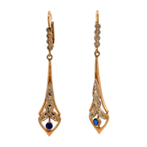 Aros Colgantes Oro 18 Kt Zafiros