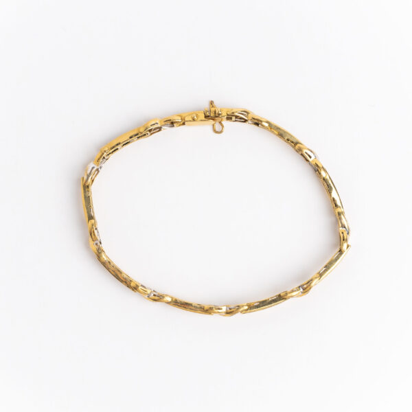 Pulsera brazalete oro 18 kt brillantes y zafiros naturales. - Image 2