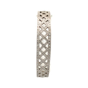Pulsera Europea de Oro 18 Kt Blanco y Brillantes