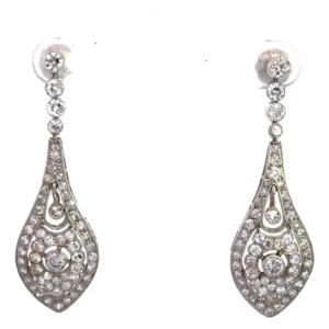 Aros Eduardianos Platino 950 Y De Brillantes