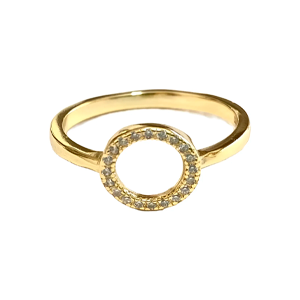 Anillo Plata 925 Oro 18 Kt Zafiros Blancos
