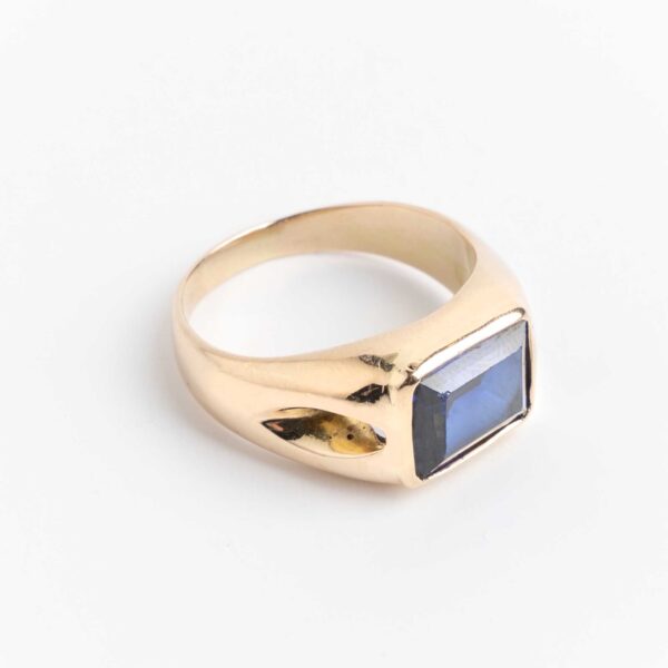Anillo Unisex Oro 18 Kt Y Zafiro - Image 2