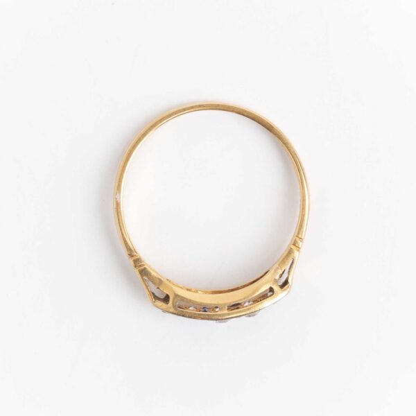 Anillo Art-decó Oro 18 Kt - Zafiros Azules Y Brillantes - Image 3