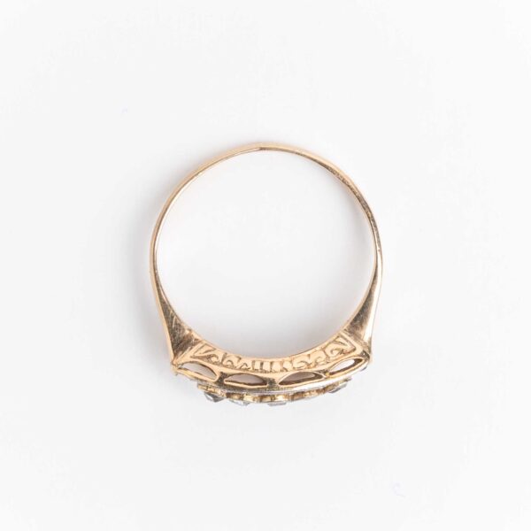 Hermoso Anillo Cintillo De Oro 18 Kt Platino 950 Y Diamantes - Image 2