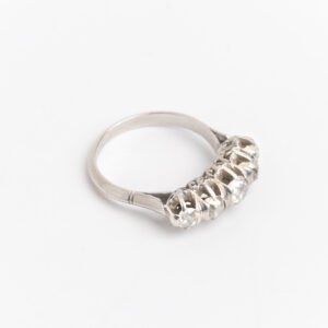 Antiguo Anillo Cintillo Platino 950 Y Brillantes