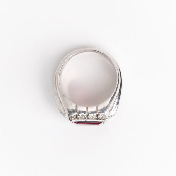 Anillo Unisex Platino 950 Rubíe Y Brillantes - Image 3