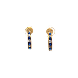 Aros Argolla Oro 18 Kt Y Caravana Zafiros
