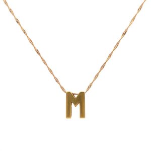 Cadena Tourbillon Oro 18 kt y Dije Letra M