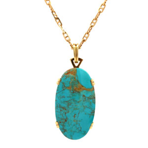 Dije Colgante Turquesa Californiana y Oro 18 kt