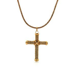 Cruz De Oro 18 Kt Y Pave De Brillantes