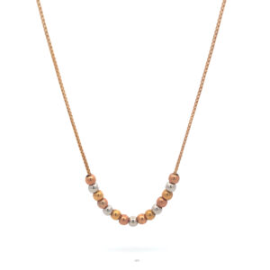 Cadena Oro 18 Kt Bolitas Oro Tricolor