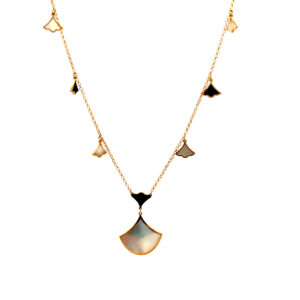 Cadena Gargantilla Oro 18 kt y nacar y esmalte