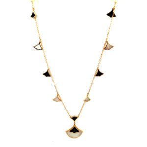 Cadena Gargantilla Oro 18 kt y nacar y esmalte