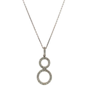 Cadena Gargantilla Oro Blanco 18 kt y Brillantes