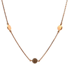 Cadena Gargantilla Oro Rose 18 kt y Brillantes