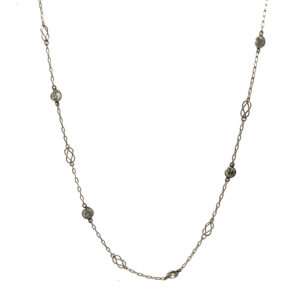 Cadena Gargantilla Platino 950 Y Brillantes