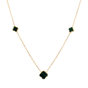Cadena Gargantilla Oro 18 kt y y Malaquita