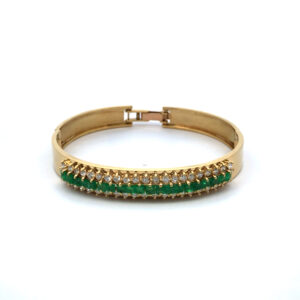 Pulsera brazalete Esmeraldas Brillantes Oro 18 K