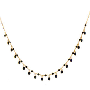 Collar Gargantilla Oro 18 Kt Y Zafiros Naturales