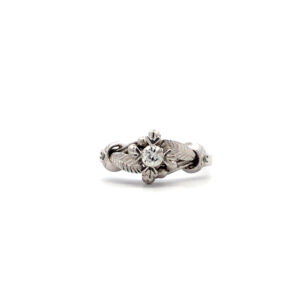 Anillo Solitario Compromiso platino 950 y Brillante