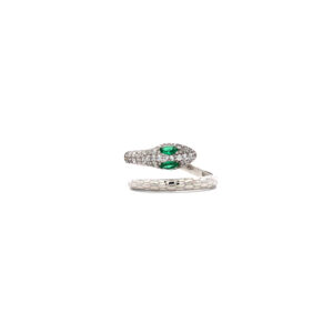 Anillo serpiente oro 18 kt esmeraldas y brillantes